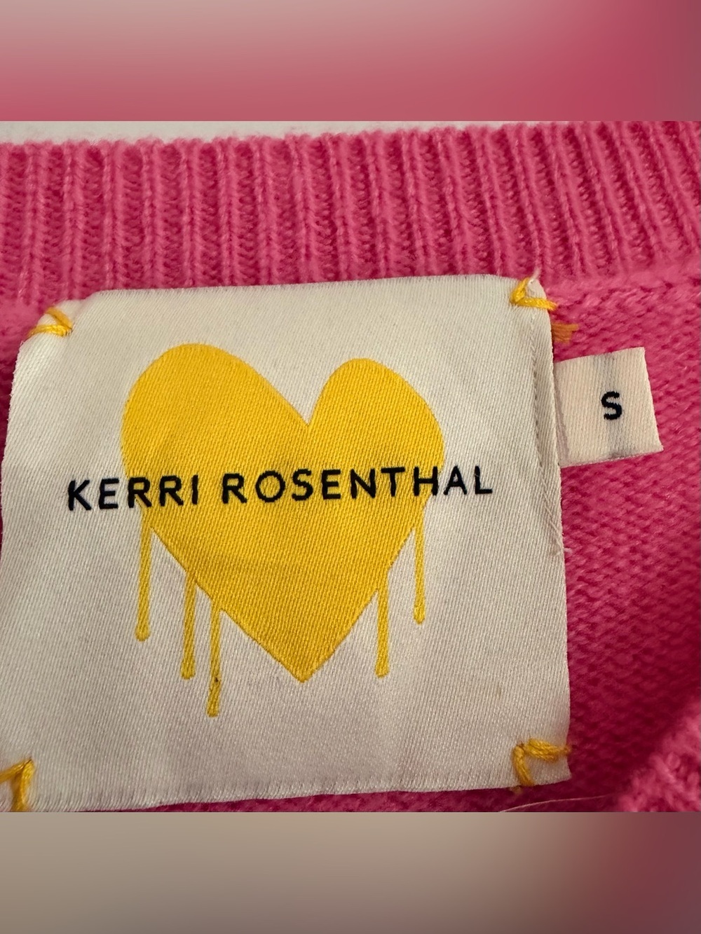 Kerri Rosenthal Imperfect Heart Collection Crewneck Sweater 100% Cashmere - Picture 3 of 4